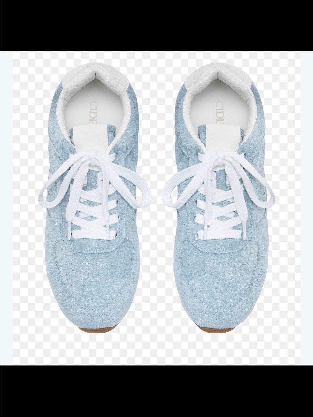 Women's Suede Lace-Up Sneakers in Light Blue